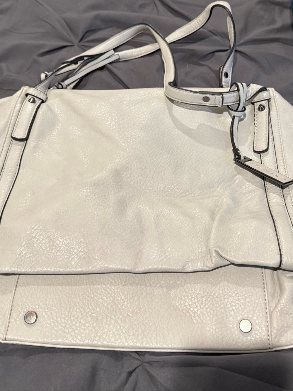 Sole Society Light Gray Leather Shoulder Bag